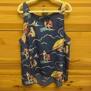 Ralph Lauren - Rayon Aloha high low tank
